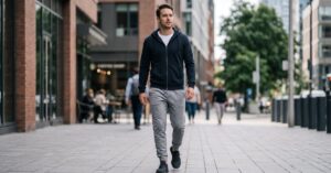 Pantalons jogging homme modernes portés au quotidien, alliant confort et style casual urbain