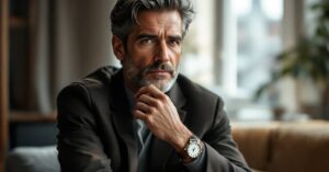Montre homme élégante au poignet, incarnant l'élégance montre homme avec caractère et raffinement